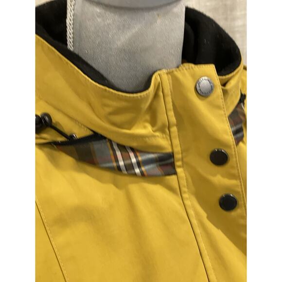 Pendleton Womens Waterproof Hooded Yellow Goldenrod Rain Jacket Plaid Lining- L - Picture 4 of 9
